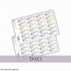TAXES Stickers perfect for your Planner, Journal, or Scrapbook