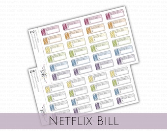 NETFLIX BILL Stickers perfect for your Planner, Journal, or Scrapbook