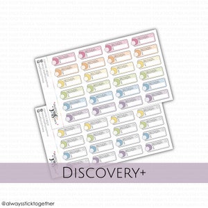 DISCOVERY PLUS Stickers perfect for your Planner, Journal, or Scrapbook