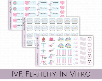 IVF, Fertility, In Vitro Stickers perfect for your Planner, Journal, or Scrapbook