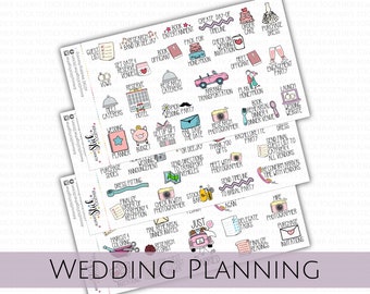 WEDDING PLANNING Stickers perfect for your Erin Condren Planner, Journal, or Scrapbook