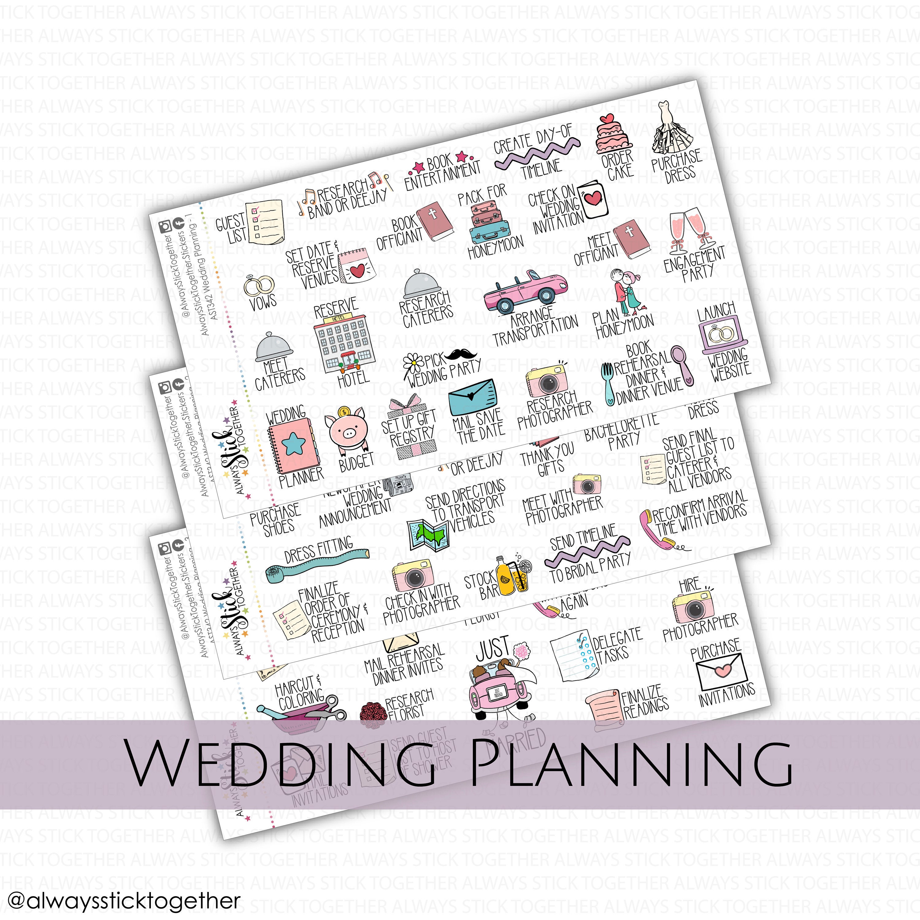 WEDDING PLANNING Stickers Perfect for Your Erin Condren Planner ...