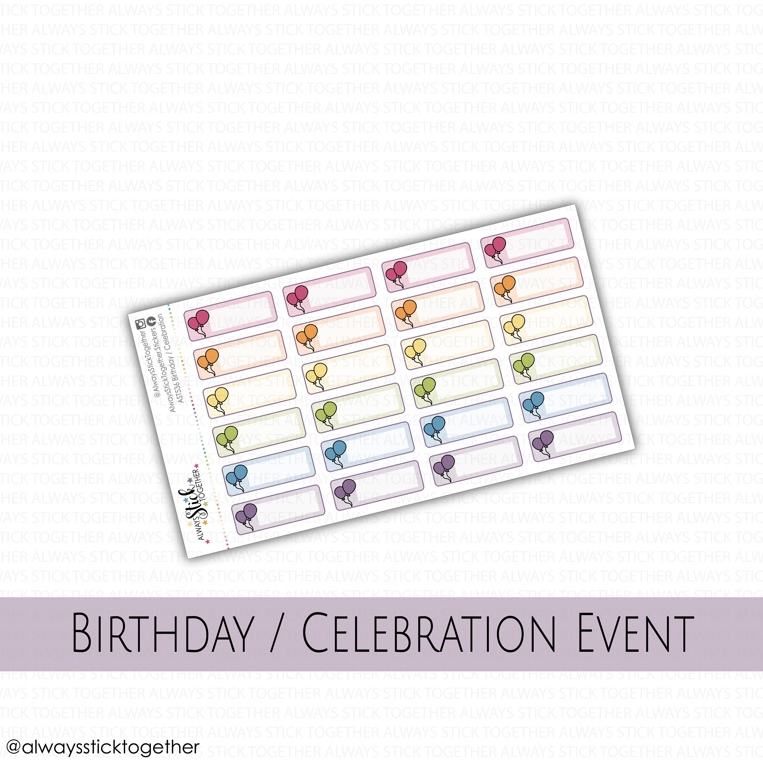 Celebration Line Sticker BIRTHDAY / CELEBRATION EVENT Stickers Perfect for Your Erin Condren ...