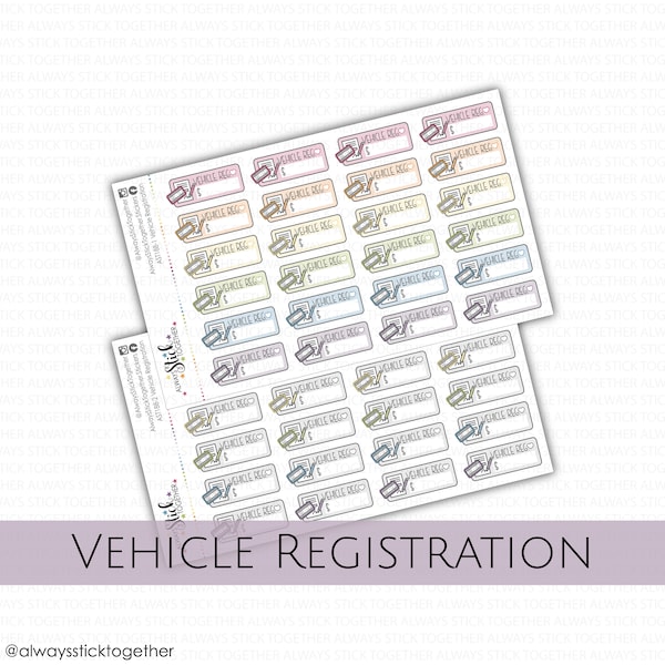 Vehicle Registration Stickers Etsy