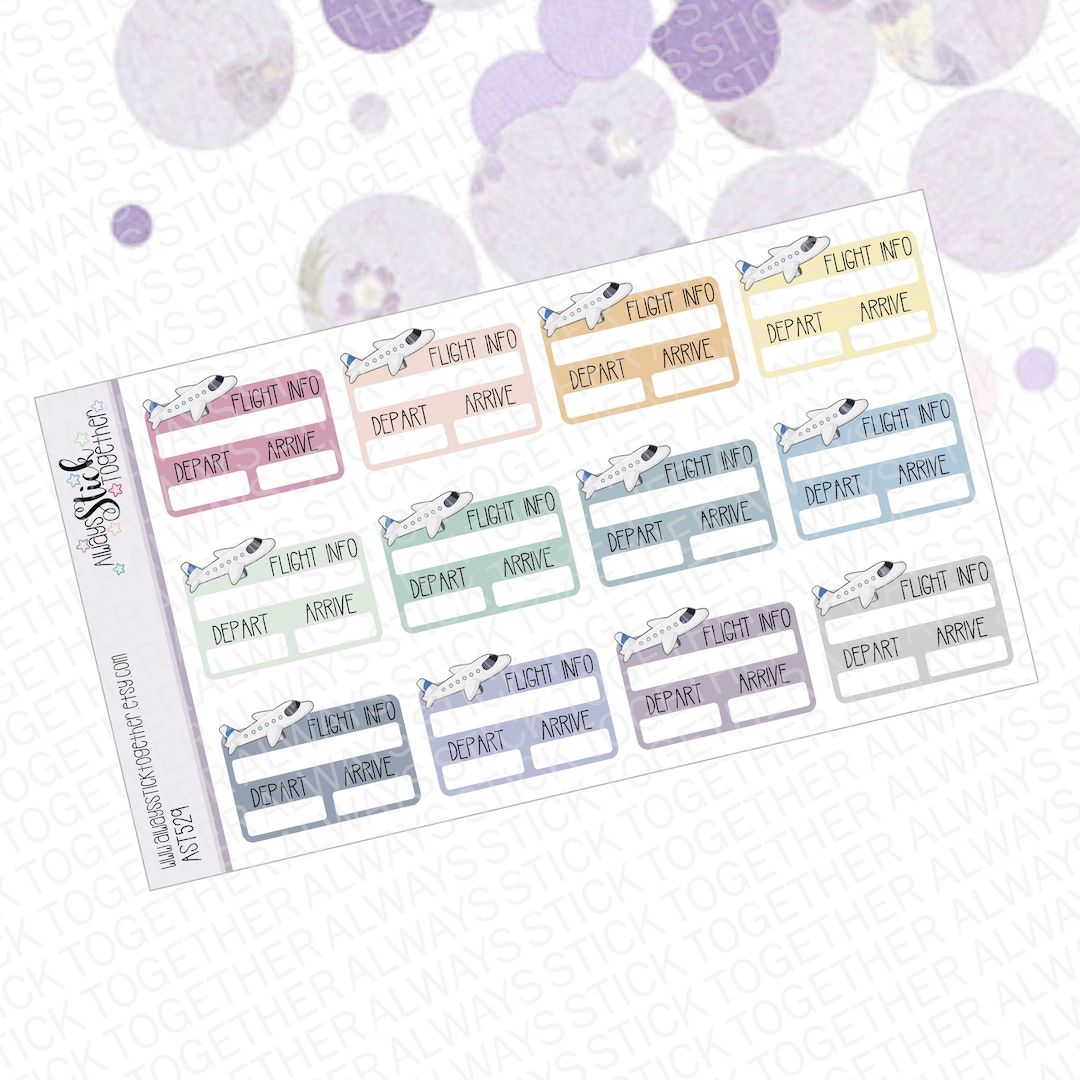 FLIGHT, TRAVEL Stickers Perfect for Your Erin Condren Planner, Journal ...