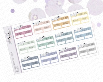FLIGHT, TRAVEL Stickers perfect for your Erin Condren Planner, Journal, or Scrapbook