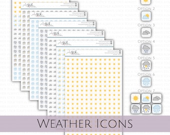 WEATHER ICON Stickers perfect for your Planner, Journal, or Scrapbook