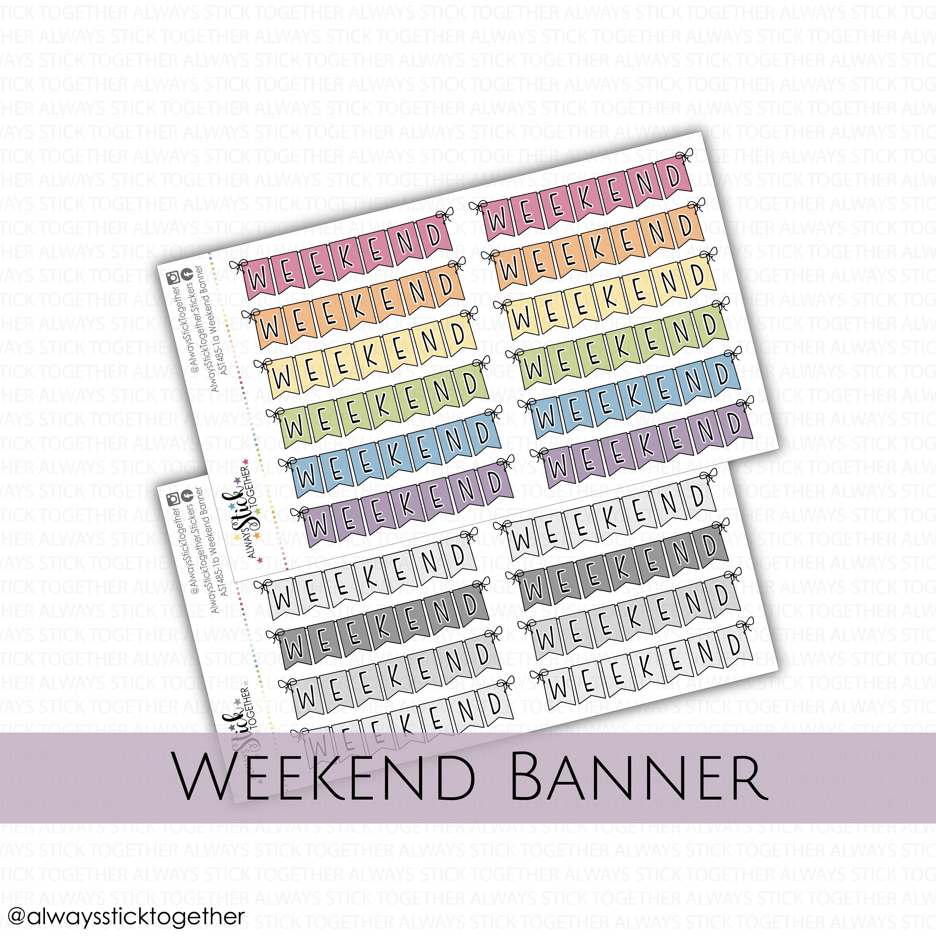 WEEKEND BANNER Stickers Perfect for Your Erin Condren Planner, Journal ...