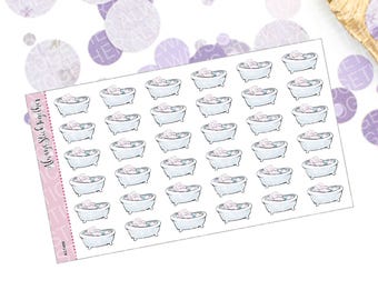 BUBBLE BATH Stickers perfect for your Erin Condren Planner, Journal, or Scrapbook