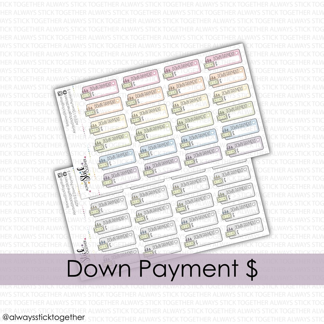 DOWN PAYMENT Stickers Perfect for Your Planner, Journal, or Scrapbook ...