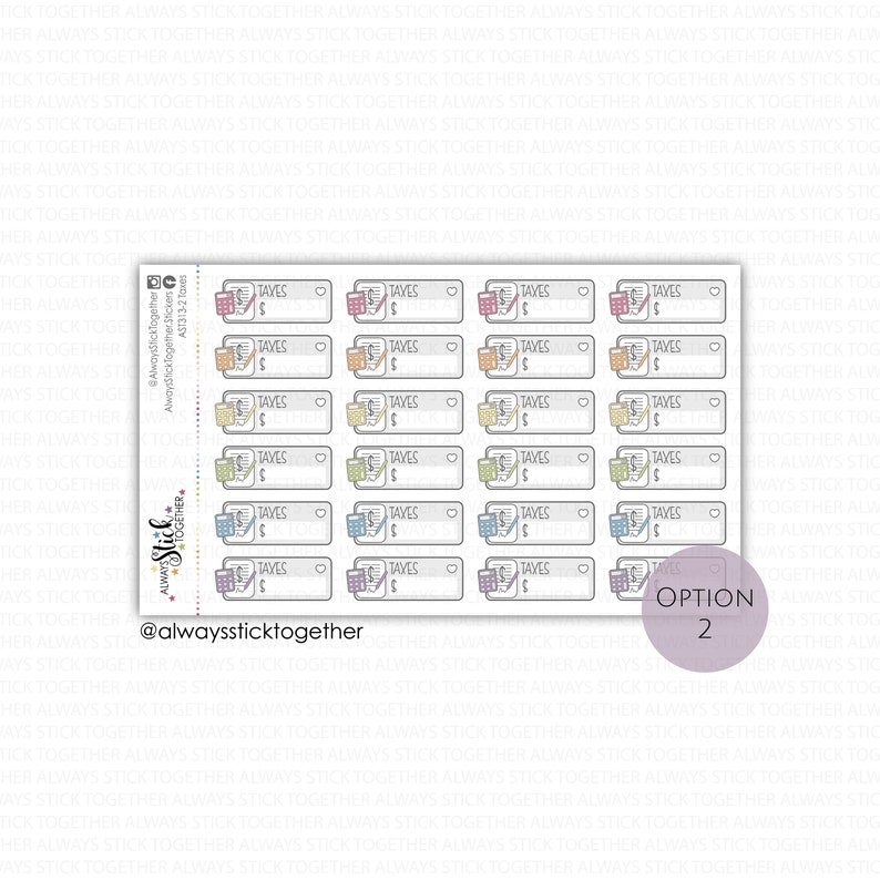 TAXES Stickers Perfect for Your Planner, Journal, or Scrapbook - Etsy