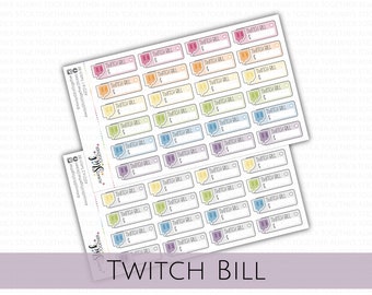 TWITCH BILL Stickers perfect for your Planner, Journal, or Scrapbook