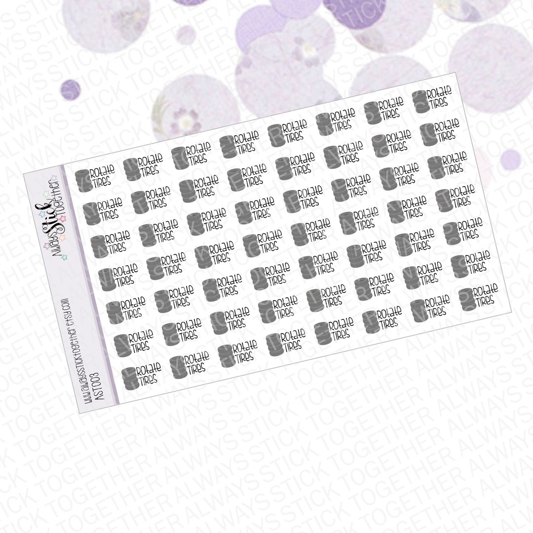 ROTATE TIRES Stickers Perfect for Your Erin Condren Planner, Journal ...