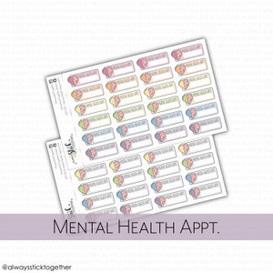 MENTAL HEALTH APPOINTMENT Stickers perfect for your Planner, Journal, or Scrapbook
