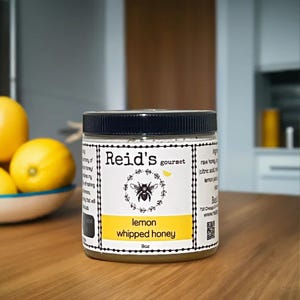 Lemon Whipped Honey, Sweet Honey Spread, Flavored Honey, Zesty Lemon Infused, Gourmet Honey Gift, Natural Sweetener