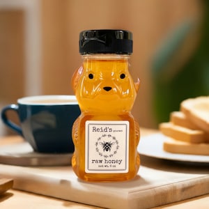 6 oz Honey Bear : miel de trèfle naturel, édulcorant de thé