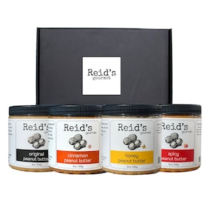 Erdnussbutter Geschenkbox Gourmet Erdnussbutter Sampler Vier Glas Variety Pack Natürliche Kleine Chargenlebensmittelgeschenk für Ihn Erdnussbutter