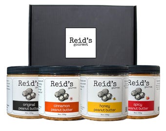 Peanut Butter Gift Box Gourmet Peanut Butter Sampler Four Jar Variety Pack Natural Small Batch Food Gift For Him Peanut Butter