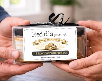 Mini set regalo di burro d'arachidi, barattolo di campionamento, piccola quantità di burro d'arachidi, confezione assortita, regalo di cibo gourmet per lui, bomboniera per la festa, regalo di Natale, regalo di Natale