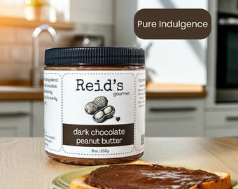 Creme de chocolate amargo com manteiga de amendoim, um produto gourmet feito com ingredientes naturais. Ideal para torradas, bolos, lanches e presentes. Perfeito para presentear.