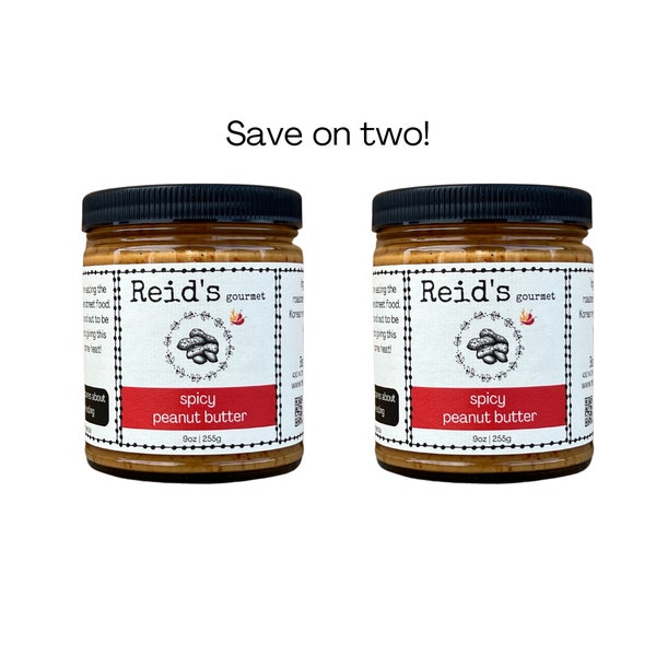 Two Jars Spicy Peanut Butter Gift Gluten-Free Nut Butter All Natural