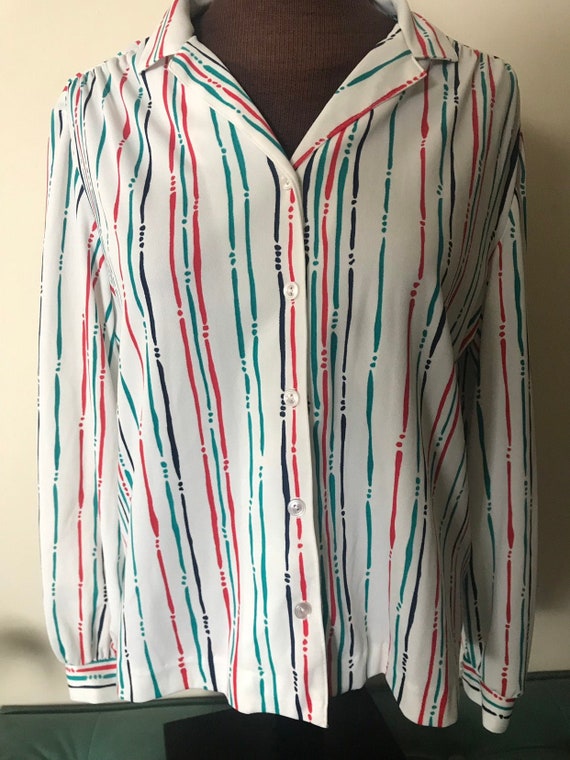 Vintage patterned Graff blouse circa 1970s - image 1