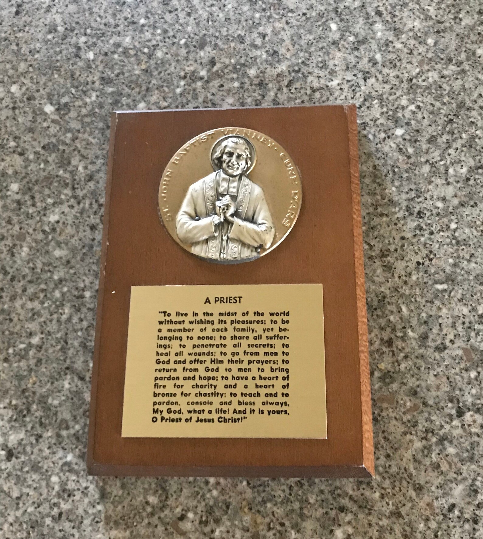 Vintage Catholic wall plaque A Priest Etsy