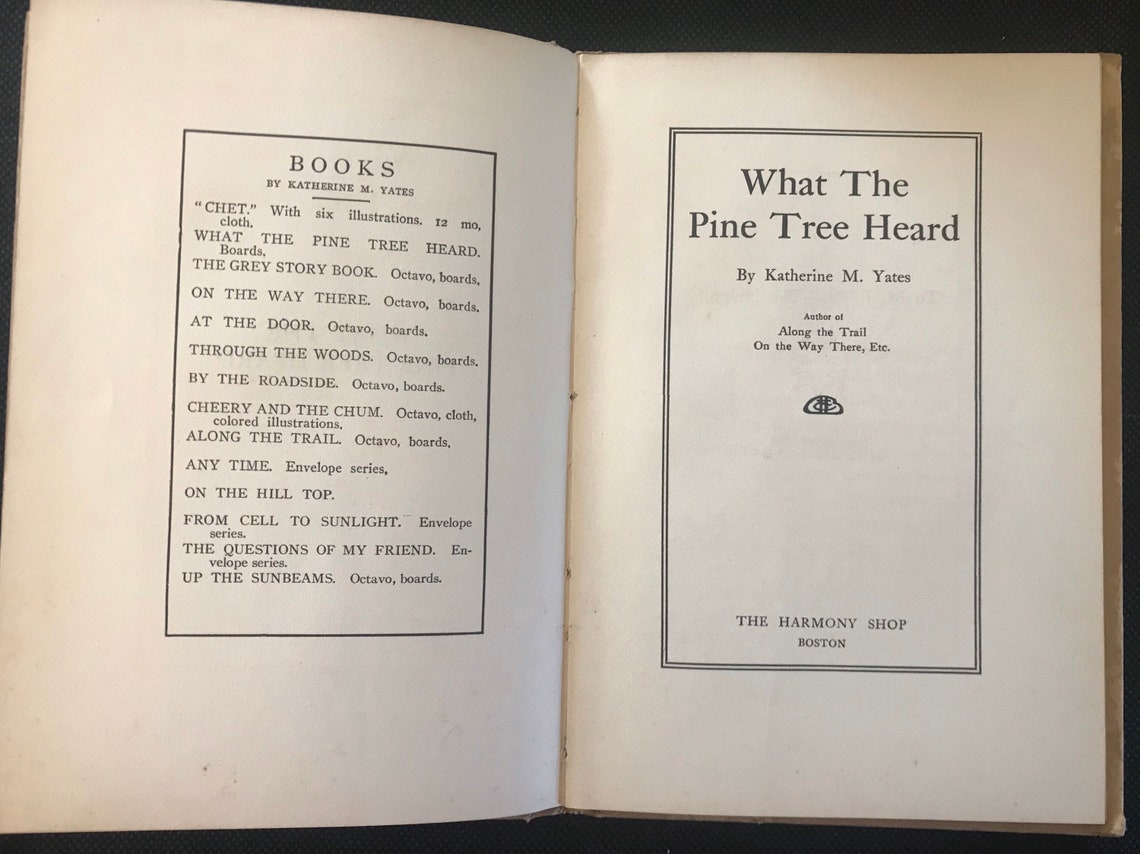 1903 Children's Book What the Pine Tree Heard Etsy