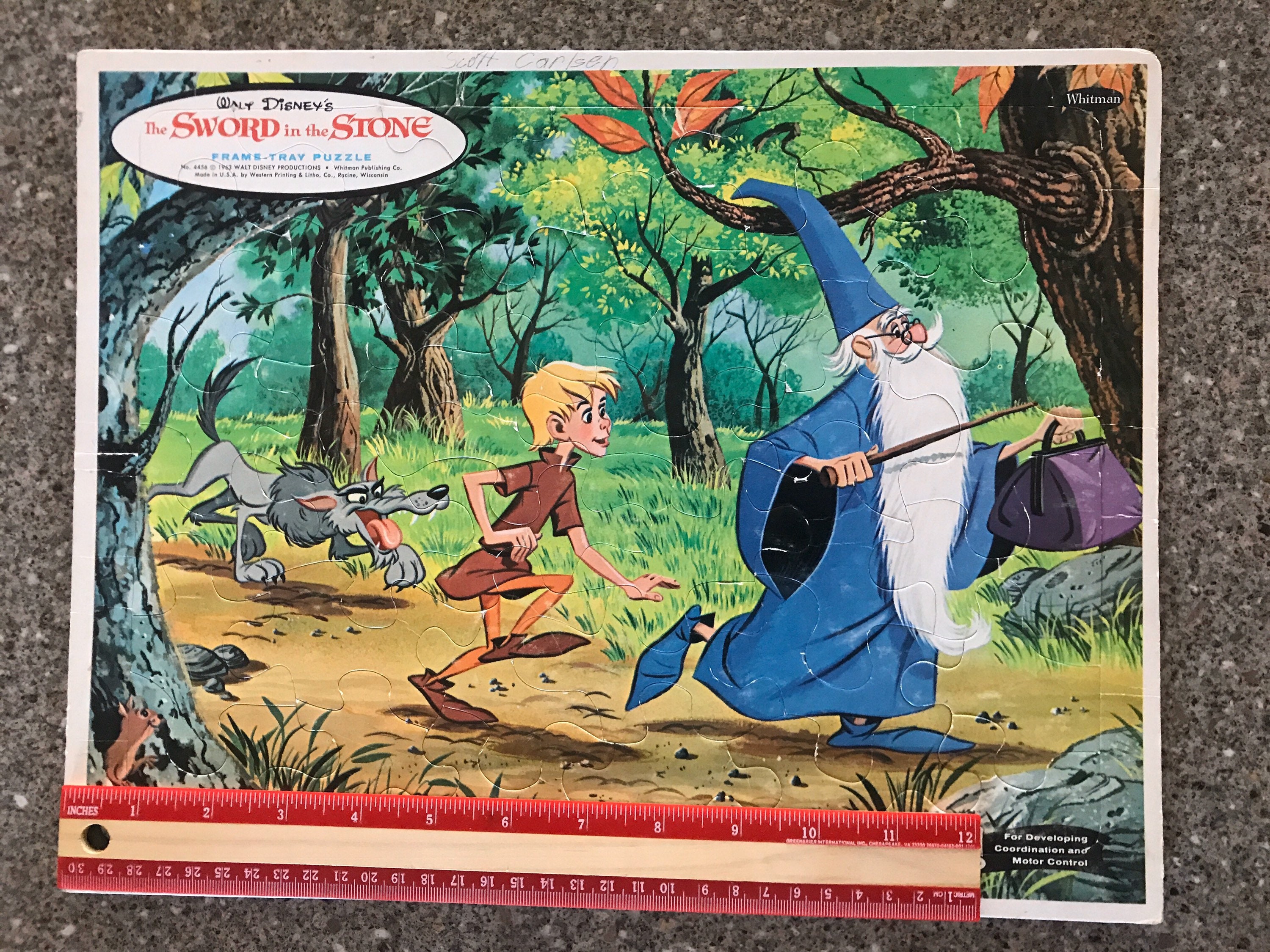 1963 Large Disney Sword in the Stone Large Frame Puzzle 