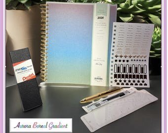 2026 Aurora Boreal Gradient Daily/Monthly Planner Gift Set – BellaRosaMariaBoutique™ Exclusive