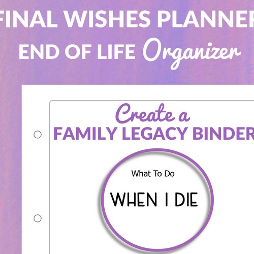 End of Life Planner Emergency Binder If I Die Binder - Etsy