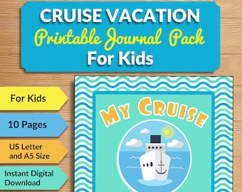 Cruise Journal for Kids Printable Pack, Cruise Vacation Travel Diary for Children, Cruise Trip Journal PDF Instant Download