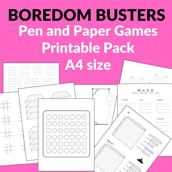 Pen and Paper Games: A 2 Player Activity Book of Tic Tac Toe, Dots & Boxes,  Connect Four, and Hangman - Fun Activities for Family Time