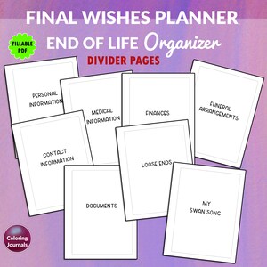 End of Life Planner Fillable PDF, Emergency Binder, If I Die Binder ...