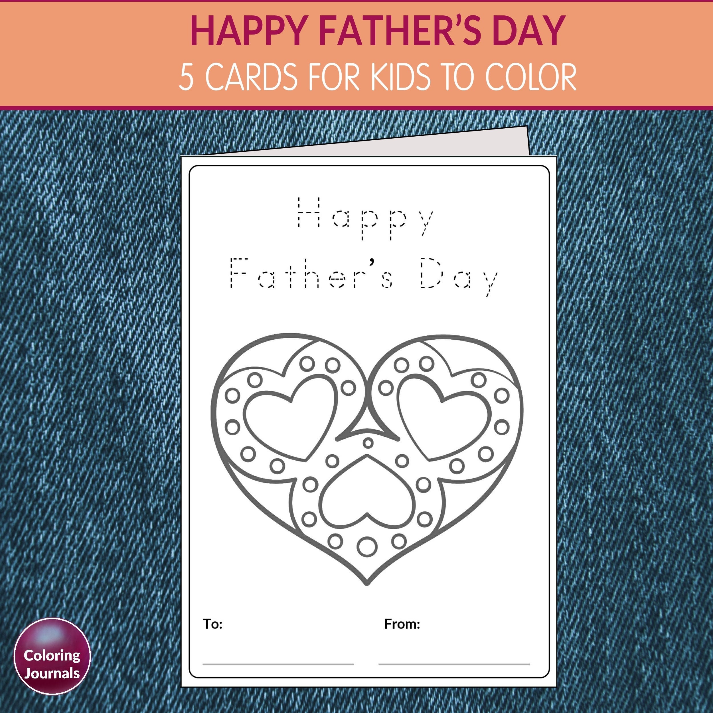 printable father s day cards crafts for kids 5 pcs etsy
