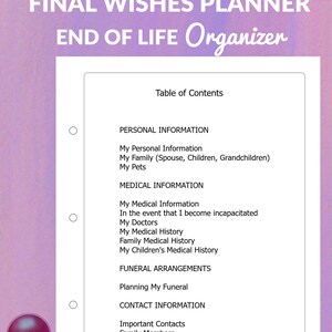 End of Life Planner, Emergency Binder, If I Die Binder, Retirement ...