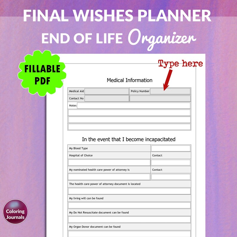 End of Life Planner Fillable PDF - Il 794xN.4224635172 5uw5 