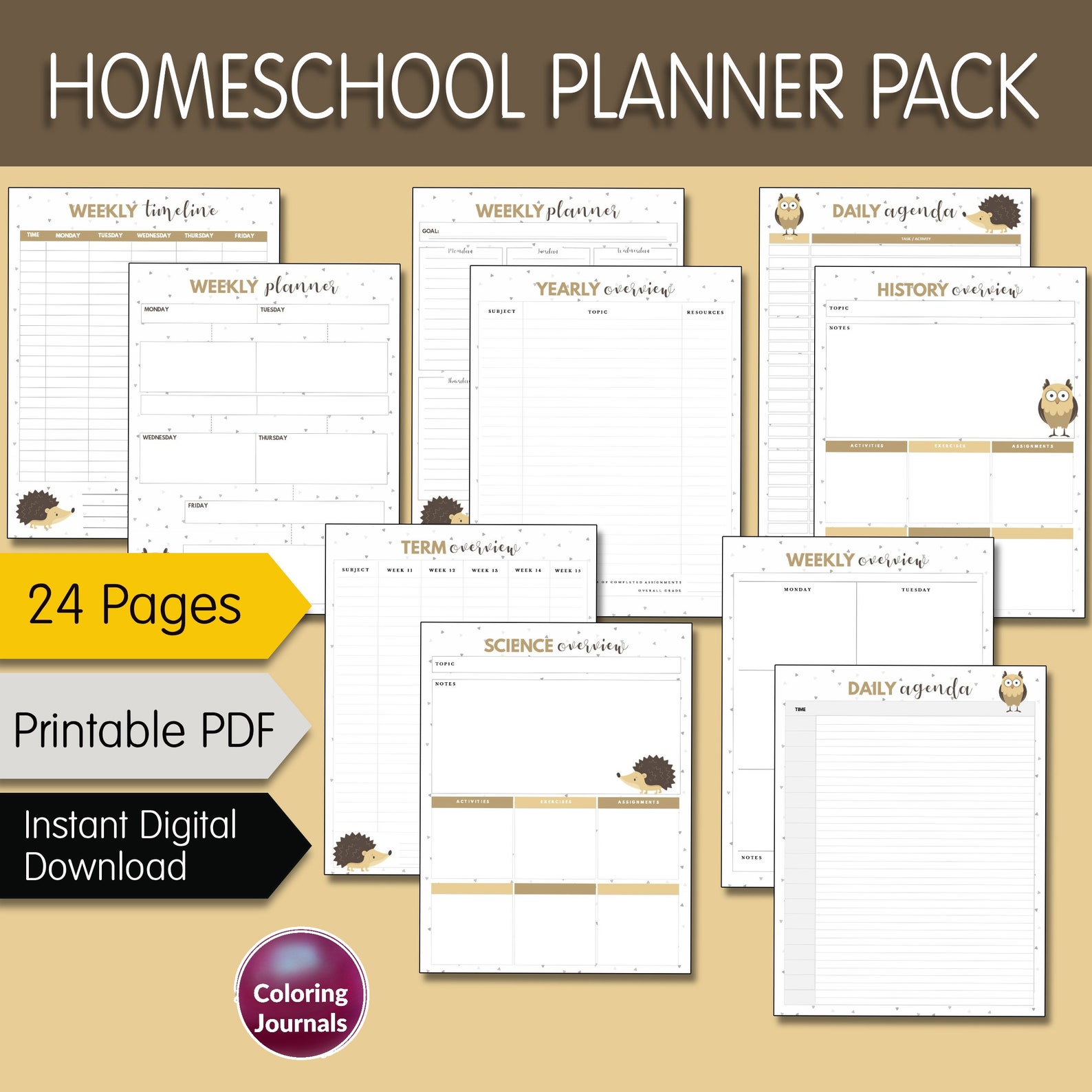 Homeschool Weekly Planner Printable Homeschooling Planner Etsy