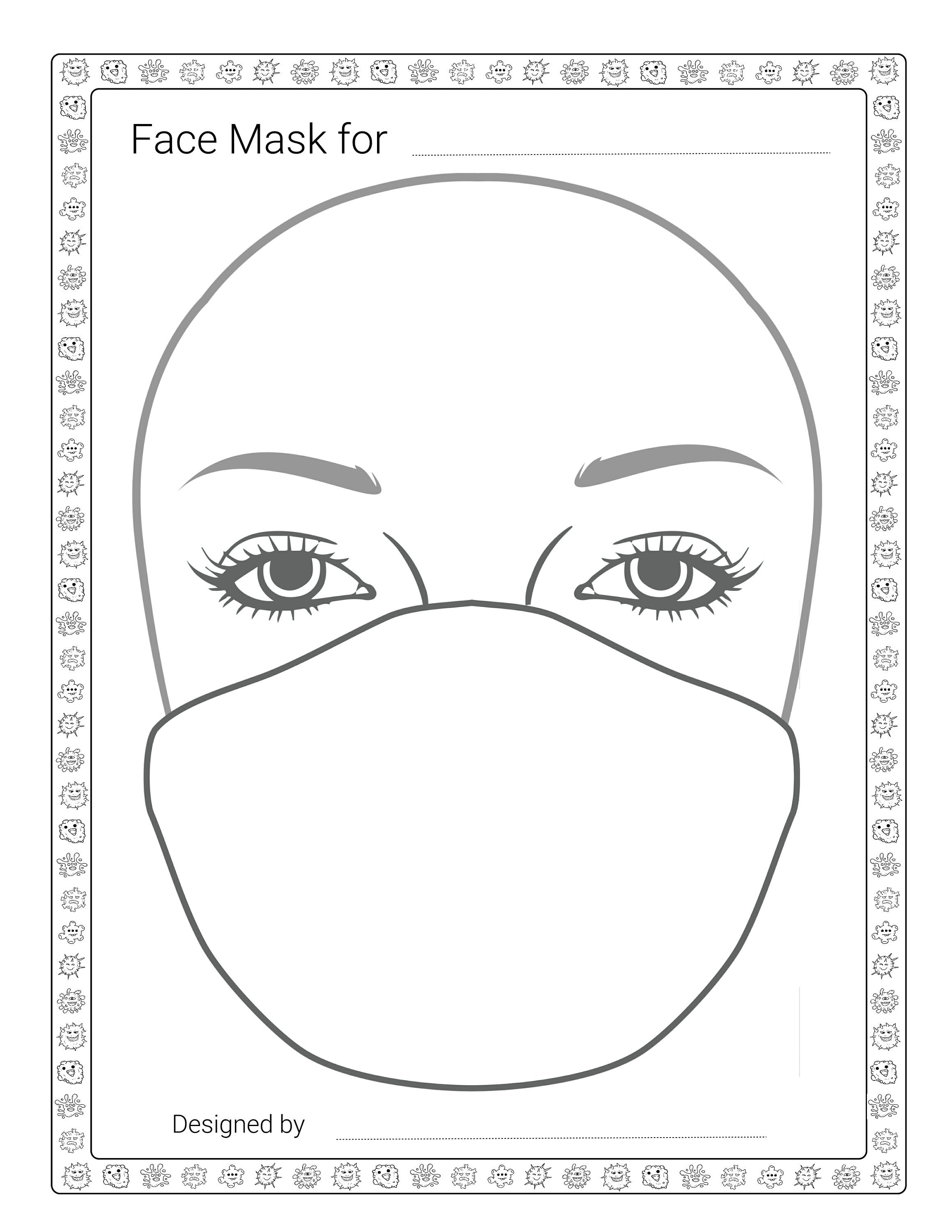 DIY Face Mask Drawing Worksheet Quarantine Activity for Kids Etsy Singapore