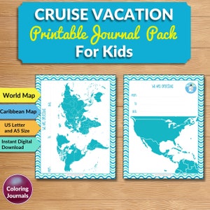Cruise Journal for Kids Printable Pack, Cruise Vacation Travel Diary ...