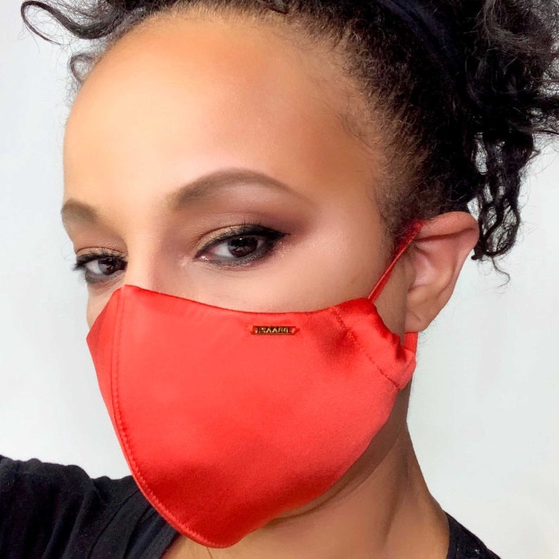 Luxury Mandarin Orange Silk Face Mask Washable Reusable Etsy