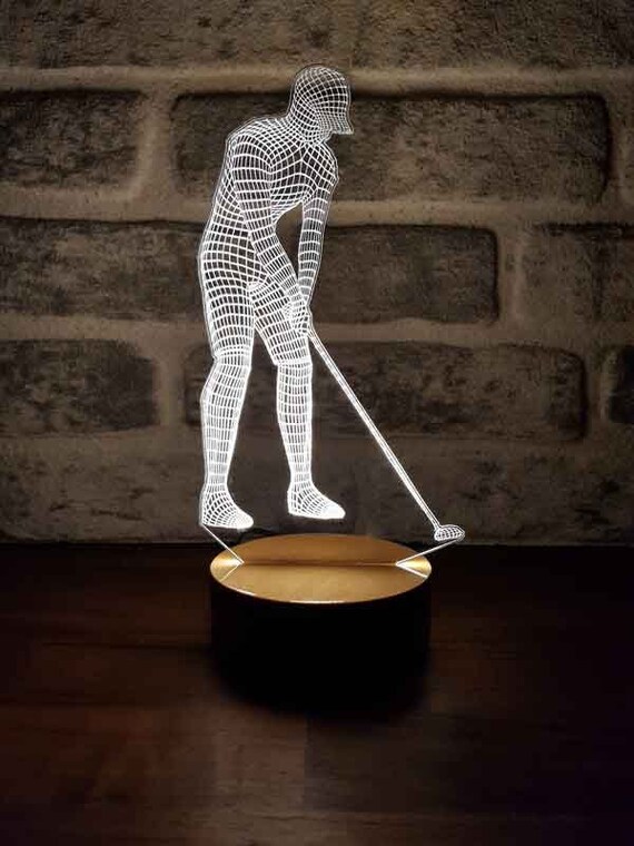 3d Golf Player Lamp 3d Lamp Desk Lamp Table Lamp Custom Etsy