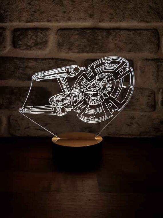 Star Trek Ship Lamp 3d Lamp Table Lamp Desk Lamp Night Etsy