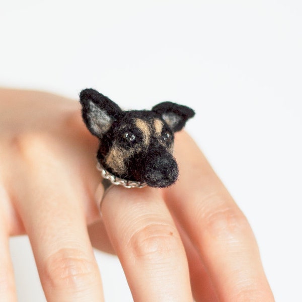 Custom dog ring, Personalized pet portrait, Miniature dog memorial jewelry, Dog mom gifts, Made to order