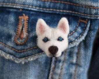 Siberian Husky pin, Custom dog portrait