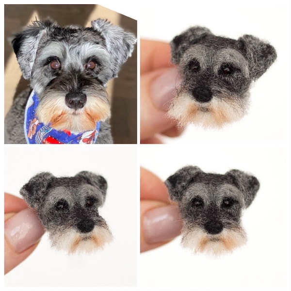 Miniature Schnauzer, custom dog pin