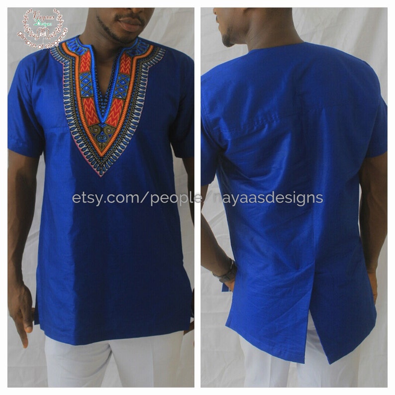 Unique style Mens Dashiki; Blue Mens Dashiki; African Clothing Dashiki; Mens Fashion Wear;African