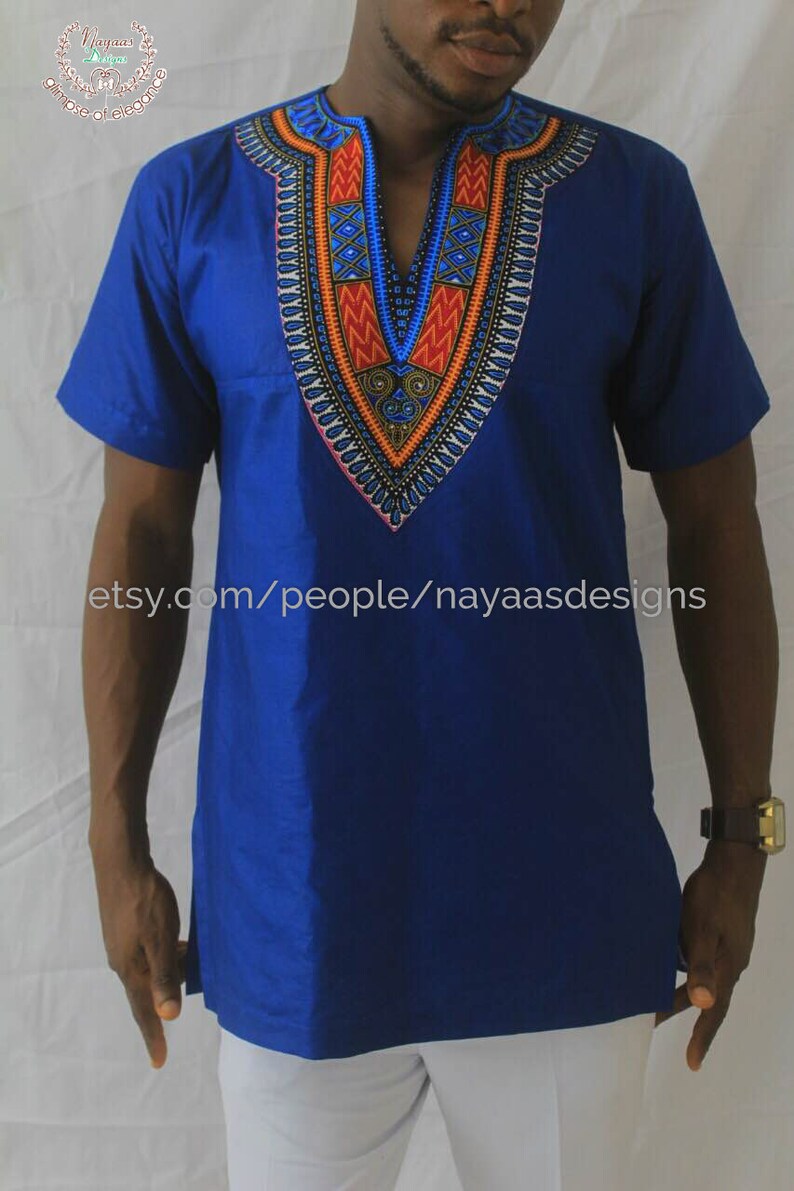 Unique style Mens Dashiki; Blue Mens Dashiki; African Clothing Dashiki; Mens Fashion Wear;African