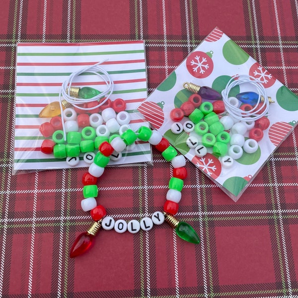 Individually Wrapped DIY Christmas Bracelet - Christmas Classroom Gift - Christmas Craft Kit - Stocking Stuffers for Kids - Xmas Gifts
