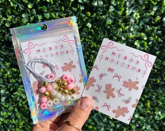 Christmas Party Favor • Christmas Bracelet Making Kit • Kids Craft Kit • DIY Name Bracelet • Holiday Classroom Activity • Stocking Stuffer